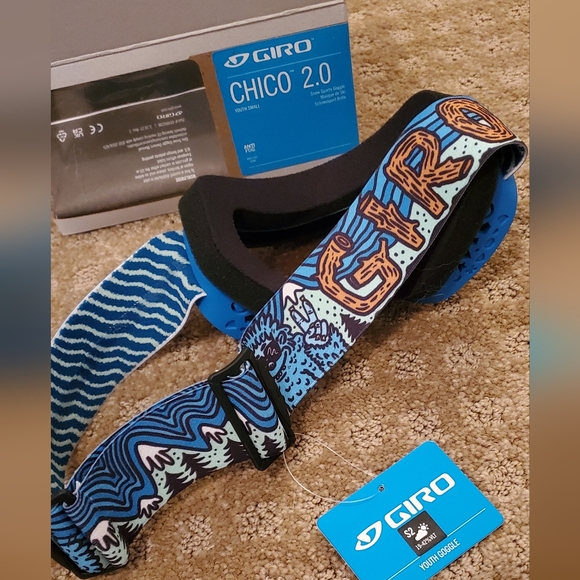 Goggles Giro Chico 2.0 Youth Snow Goggles - Black and Blue Shreddy Yeti - Picture 4 of 6